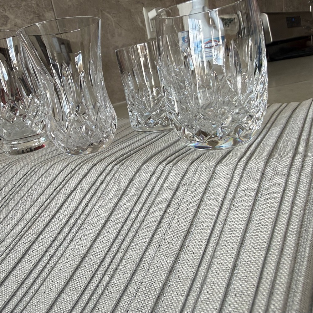 Waterford Crystal Clear Cut Double Old Fashioned Glasses Set